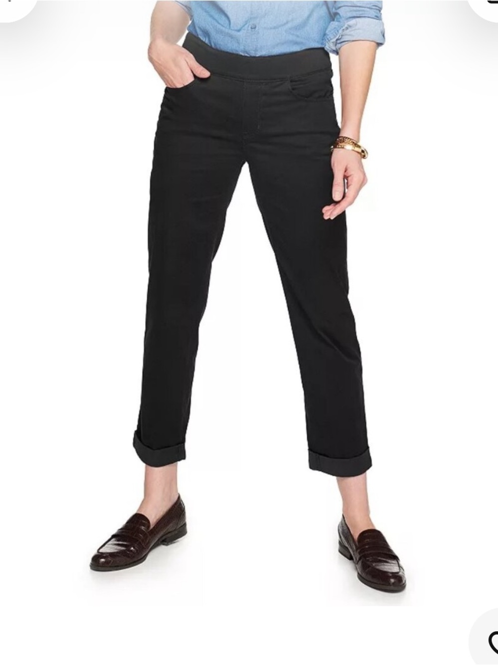 croft & barrow Straight Leg Slimming Pull on Jeans in Black EUC
